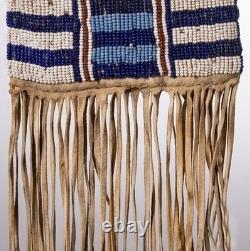 Native American Style Sioux Lakota Beaded Pipe Bag Suede Leather Tobacco Pouch