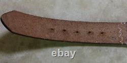 Native American Tan Leather Beaded Belt 30 33 Yellow & Red Roses Vine Design