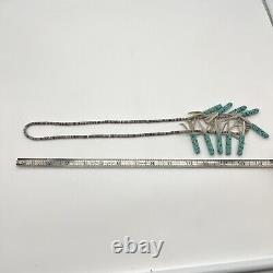 Native American Turquoise Beaded Corn Fetish Tab Heishi Necklace