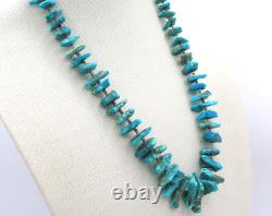 Native American Turquoise Nuggets Heishi Shell Spacer Beads Hook Clasp Necklace Native American Turquoise Nuggets Heishi Shell Spacer Beads Hook Clasp Necklace