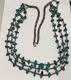 Native American Vintage 3 Strand Natural Turquoise & Heishi Bead Necklace