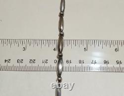 Native American Vintage Navajo Sterling Silver Melon Beaded Necklace Approx 16