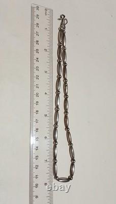 Native American Vintage Navajo Sterling Silver Pearl Melon Bead Necklace
