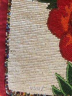 Native American Vintage Plateau Beaded Flat Large Bag 19 x 16 Floral & Pictorial