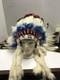 Native American War Indian Warrior Feathered Beaded Ceremonial Headdress
