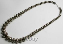 Native American YAZZIE Sterling Silver NAVAJO PEARLS 30 Graduated Necklace LY