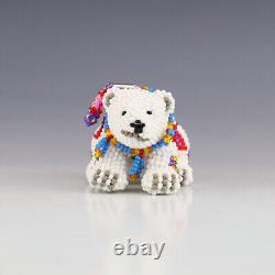 Native American Zuni Beaded Polar Bear By Denise & Faron Gchachu