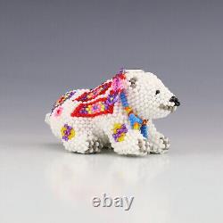 Native American Zuni Beaded Polar Bear By Denise & Faron Gchachu