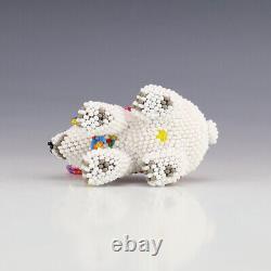 Native American Zuni Beaded Polar Bear By Denise & Faron Gchachu