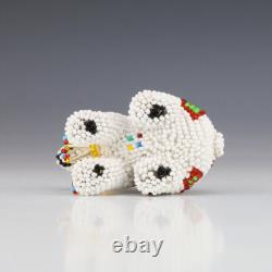 Native American Zuni Beaded Polar Bear By Denise & Faron Gchachu