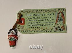Native American Zuni Beaded Rabbits Foot Good Luck Figure 1941