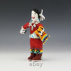 Native American Zuni Beaded Shawl Dancer By Todd Poncho