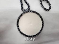 Native American beaded Medallion Gray Black Star Design (PreOwned)