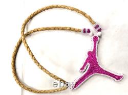 Native American beaded Medallion Hot Pink Jordan Logo Design (PreOwned)