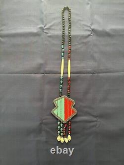 Native American beaded medallion necklace