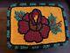Native American large Vintage seed bead belt buckle flower Handmade