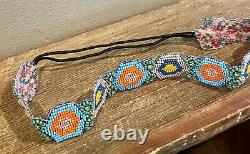 Native American style beaded headband beautiful colors amazing bead work lovely