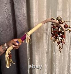 Native AmericanBeadedDancePowwowRegaliaDeer HornCatliniteBrassLakota