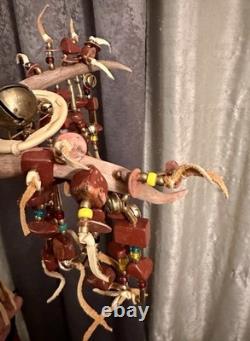 Native AmericanBeadedDancePowwowRegaliaDeer HornCatliniteBrassLakota