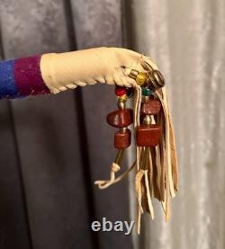 Native AmericanBeadedDancePowwowRegaliaDeer HornCatliniteBrassLakota