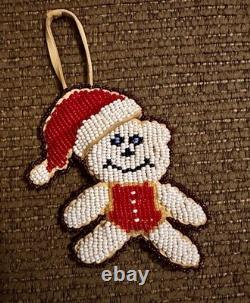 Native AmericanSiouxLakotaBeadedAmuletNecklaceEthnicLeatherBearOrnament