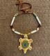Native AmericanSiouxLakotaBeadedTurtleAmuletNecklaceEthnicLeatherBone