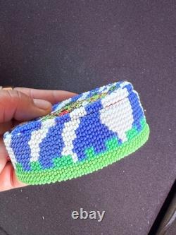 Native North American Beaded Handmade Beadwork Trinket Jewelry Box