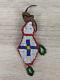 Native Plains Indian Umbilical Fetish Amulet Seed Bead Red Blue White Green 3