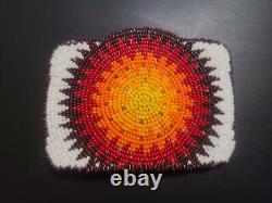 Native american beaded belt buckle western VINTAGE 1970's MINT authentic native