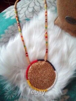 Native american beaded medallion Earrings Matching Set