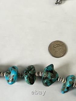 Native american turquoise chunky necklace 26 INCHES BC8