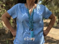 Navajo Jacla Necklace, Turquoise Heishi Beads Native American Hand Made Jewelry