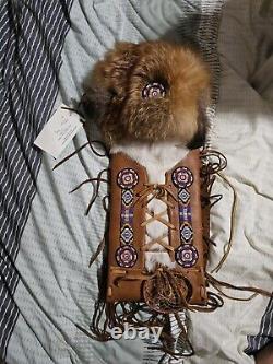 Navajo Native American Antique Beaded Infant's Cradle Board