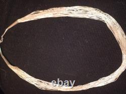 Navajo Native American Liquid Beaded Silver Necklace & Bracelet Set