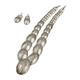 Navajo Native American Sterling Silver Graduated Bead Necklace and Earring Set