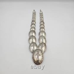 Navajo Native American Sterling Silver Graduated Bead Necklace and Earring Set