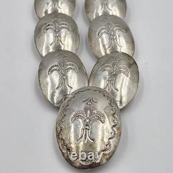 Navajo Native American Sterling Silver Graduated Bead Necklace and Earring Set