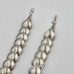 Navajo Native American Sterling Silver Graduated Bead Necklace and Earring Set