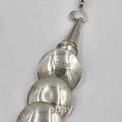 Navajo Native American Sterling Silver Graduated Bead Necklace and Earring Set