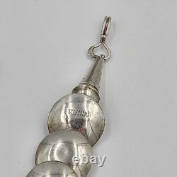 Navajo Native American Sterling Silver Graduated Bead Necklace and Earring Set