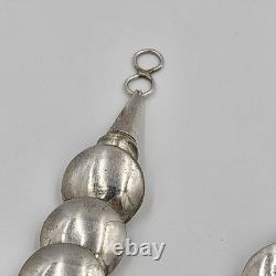 Navajo Native American Sterling Silver Graduated Bead Necklace and Earring Set
