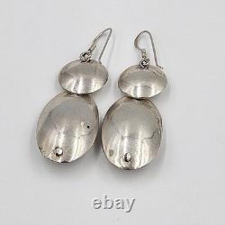 Navajo Native American Sterling Silver Graduated Bead Necklace and Earring Set