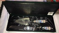 Navajo Native Indian Hand Beaded Towle Wedding Set Silver Rare American Flag 14