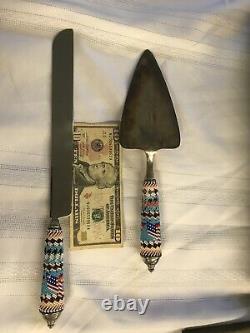 Navajo Native Indian Hand Beaded Towle Wedding Set Silver Rare American Flag 14