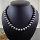 Navajo Pearl Beads 10 mm Sterling Silver Necklace Length 18 For Women