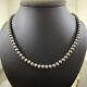 Navajo Pearl Beads 4 mm Sterling Silver Necklace Length 26 For Women