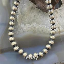 Navajo Pearl Beads 6 mm Sterling Silver Necklace Length 24 For Women