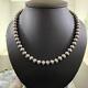 Navajo Pearl Beads 8 mm Sterling Silver Necklace Length 22 For Women