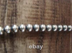 Navajo Pearl Sterling Silver Round Bead Hand Strung 26 Necklace Jake