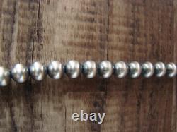 Navajo Pearl Sterling Silver Round Bead Hand Strung 26 Necklace Jake